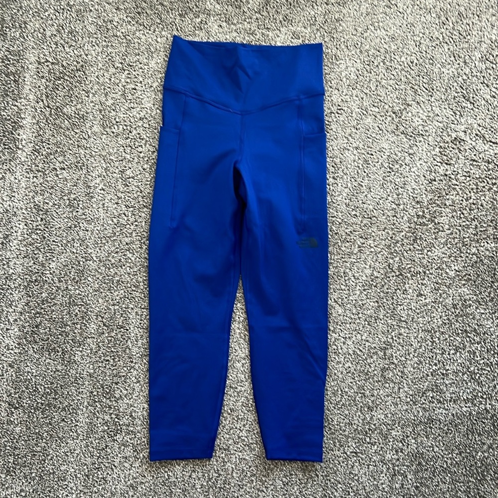 The north face blue crop legging woman size s small new side pockets high waist